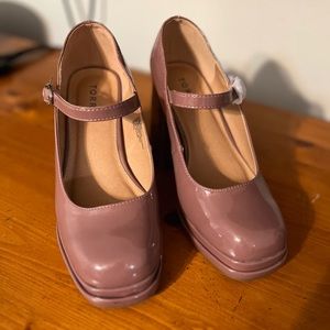 Torrid Rose Double Platform Vegan Patent Mary Jane Block Heels 7WW